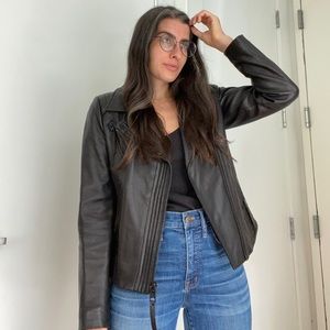 Michael Kors Black Genuine Leather Jacket S